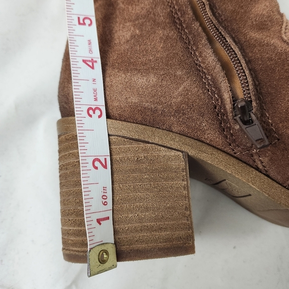 Zodiac Lennon Brown Western Suede Booties 9.5 New - Picture 4 of 14